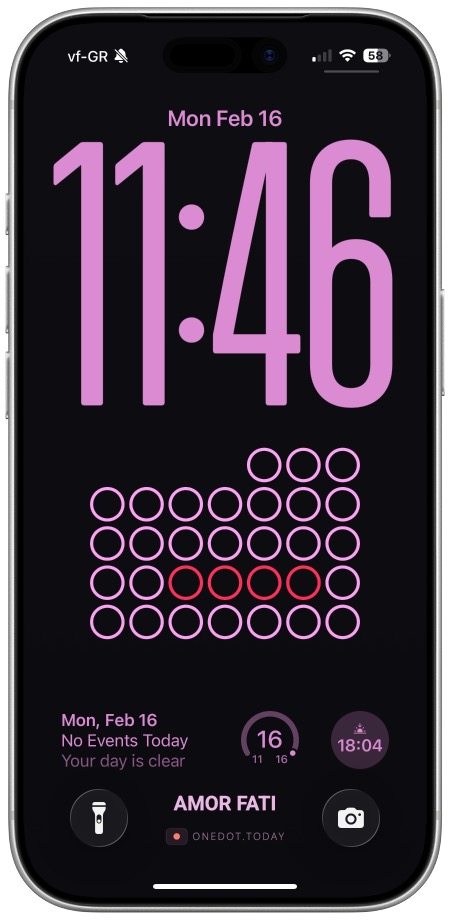 one dot — lock screen calendar wallpaper